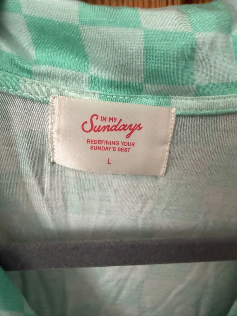 In My Sundays Seafoam Checkered Short-Sleeve & Short Pajama Set - Women's